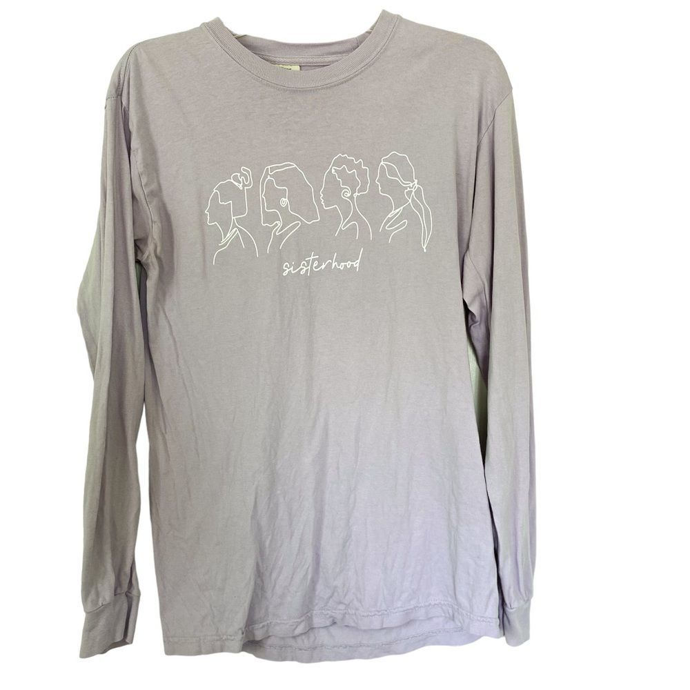 Girl Defined Sisterhood Graphic Print Long Sleeve Tee Purple Size Small